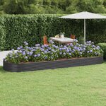 vidaXL Lit surélevé de jardin Acier galvanisé Anthracite