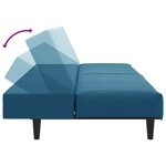 vidaXL Ensemble de canapés 2 Pièces bleu velours