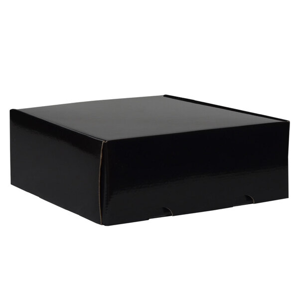 Boîte d'emballage rectangulaire en carton noir brillant 42 x 31 x 15.5 cm