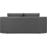 Banquette convertible 3 places MIKA - Tissu gris - Coffre de rangement - 192 x 84 x 93 cm