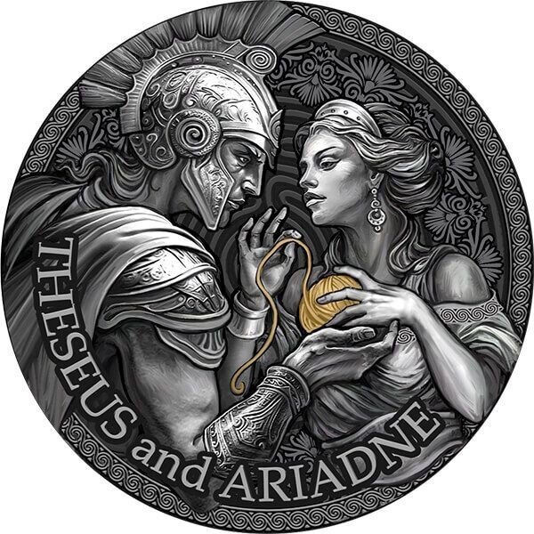 THESEUS & ARIADNE The Great Greek Mythology 2 Once Argent Monnaie 2000 Francs Cameroon 2024