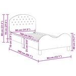 vidaXL Cadre de lit pour enfants avec tête de lit Gris foncé Velours