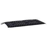 vidaXL Coussin de banc de jardin carreaux noir 110x50x7 cm tissu