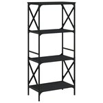 vidaXL Bibliothèque à 4 niveaux noir 59x35x132 cm bois d'ingénierie
