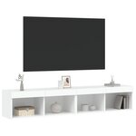 vidaXL Meubles TV avec lumières LED 2 Pièces blanc 80x30x30 cm