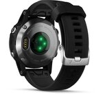 Garmin - Montre GPS de randonnée fenix 5s Plus, Silver noire avec bracelet noir