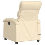 vidaXL Fauteuil de massage inclinable Crème Tissu