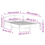 vidaXL Cadre de lit sans matelas cire marron 150x200cm bois pin massif