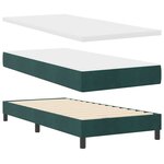 vidaXL Lit à ressorts avec matelas Vert foncé 90 x 190 cm Velours