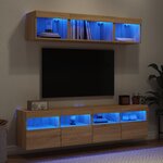vidaXL Unités murales TV avec LED 5 Pièces chêne sonoma bois d'ingénierie