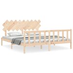 vidaXL Cadre de lit avec tête de lit Super King Size bois massif