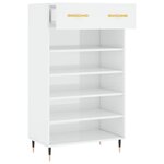 vidaXL Armoire à chaussure Blanc brillant 60x35x105 cm Bois ingénierie