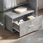 vidaXL Bureau Gris béton 131 5 x 50 x 106 5 cm Bois d'ingénierie