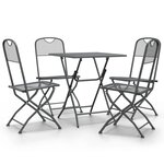 vidaXL Mobilier à dîner de jardin 5 Pièces Maille Métal Anthracite