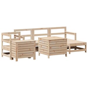 vidaXL Salon de jardin 7 Pièces bois de pin massif