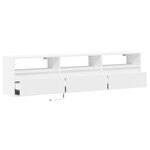 vidaXL Meuble TV mural avec LED blanc 180x31x45 cm