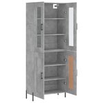 vidaXL Buffet haut Gris béton 69 5x34x180 cm Bois d'ingénierie