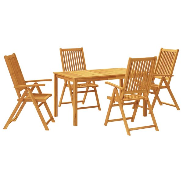 vidaXL Ensemble à manger de jardin 5 Pièces 140x80x74 cm Bois d'acacia solide