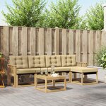 vidaXL Ensemble de canapés d'extérieur 6 Pièces Blanc et Beige