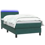 vidaXL Sommier à lattes de lit et matelas et LED vert foncé 90x210 cm velours