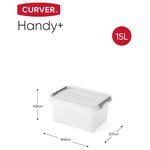Curver boîtes de rangement handy+ 5 pièces avec couvercle 15l transparent