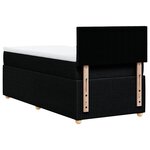 vidaXL Sommier à lattes de lit et matelas Noir 80x200 cm Tissu