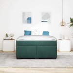 vidaXL Cadre de lit avec matelas Vert foncé 160 x 200 cm Velours