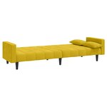 vidaXL Canapé-lit à 2 places avec deux oreillers Jaune Velours