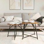 vidaXL Ensemble de tables d'appoint 2 Pièces Bois ancien et noir