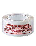 (lot  36 rouleaux) ruban adhésif polypropylène silencieux blanc - bande de garantie fr/ang 48mmx100m