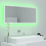 vidaXL Miroir à LED de bain Blanc brillant 100x8 5x37 cm Acrylique
