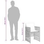 vidaXL Chaises de jardin avec coussins lot de 4 marron résine tressée