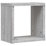 vidaXL Étagères Murales avec étagère 4 Pièces Gris Sonoma 26 x 15 x 26 cm