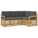 vidaXL Ensemble de canapés d'extérieur 4 Pièces Blanc et anthracite
