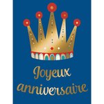 Grande carte anniversaire couronne dorée - draeger paris