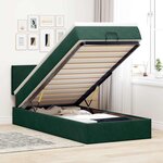 vidaXL Cadre de lit ottoman avec matelas vert foncé 100x200 cm velours