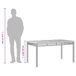 vidaXL Table de jardin gris 140x80x75 cm résine tressée et bois acacia