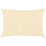 vidaXL Voile d'ombrage 160 g/m² Crème 3 5x4 5 m PEHD