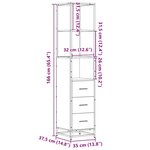 vidaXL Armoire de salle de bain chêne marron 35x37 5x166 cm