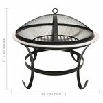 vidaXL Foyer et barbecue avec tisonnier 2 en 1 56x56x49 cm Inox