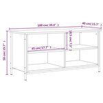 vidaXL Meuble TV Chêne sonoma 100x40x50 cm Bois d'ingénierie