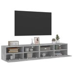 vidaXL Meubles TV muraux 2 Pièces gris béton 80x30x30cm bois d'ingénierie