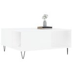 vidaXL Table basse blanc 80x80x36 5 cm bois d'ingénierie