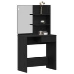 vidaXL Table de Toilette avec tiroir Chêne noir 74 5 x 40 x 141 cm