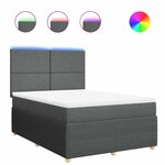 vidaXL Sommier à lattes de lit avec matelas Gris foncé 160x200cm Tissu