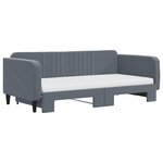 vidaXL Lit de jour et gigogne et matelas gris foncé 100x200 cm velours