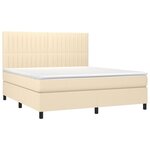 vidaXL Sommier à lattes de lit et matelas et LED Crème 160x200cm Tissu