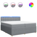 vidaXL Sommier à lattes de lit avec matelas Gris clair 200x200cm Tissu