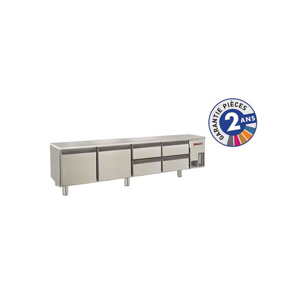 Soubassement réfrigéré positif 300 l gamme 650 - baron -  - acier inoxydable2pleine x650xmm