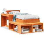 vidaXL Cadre de lit sans matelas cire marron 90x200 cm bois pin massif